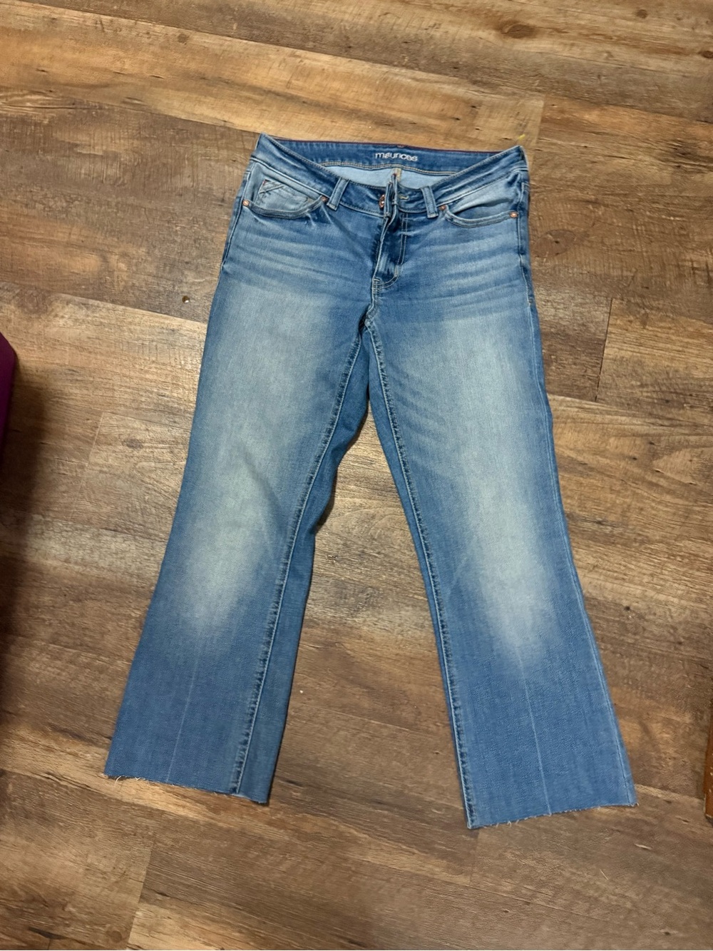 Maurices Light Blue Flared Crop Jeans